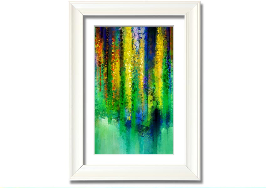 A beautifully framed Abstract Willow Tree print showcasing an elegant design, available in various frame colors.