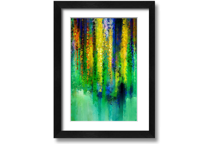 A beautifully framed Abstract Willow Tree print showcasing an elegant design, available in various frame colors.