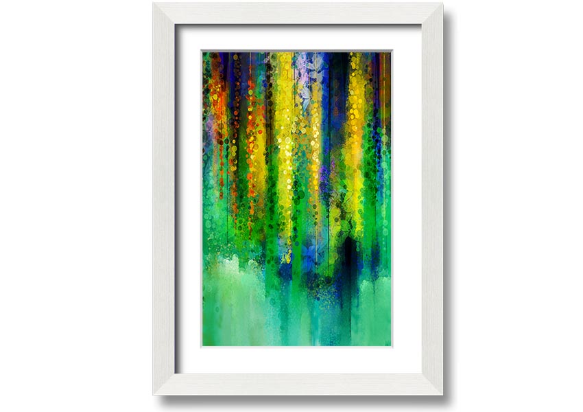 A beautifully framed Abstract Willow Tree print showcasing an elegant design, available in various frame colors.