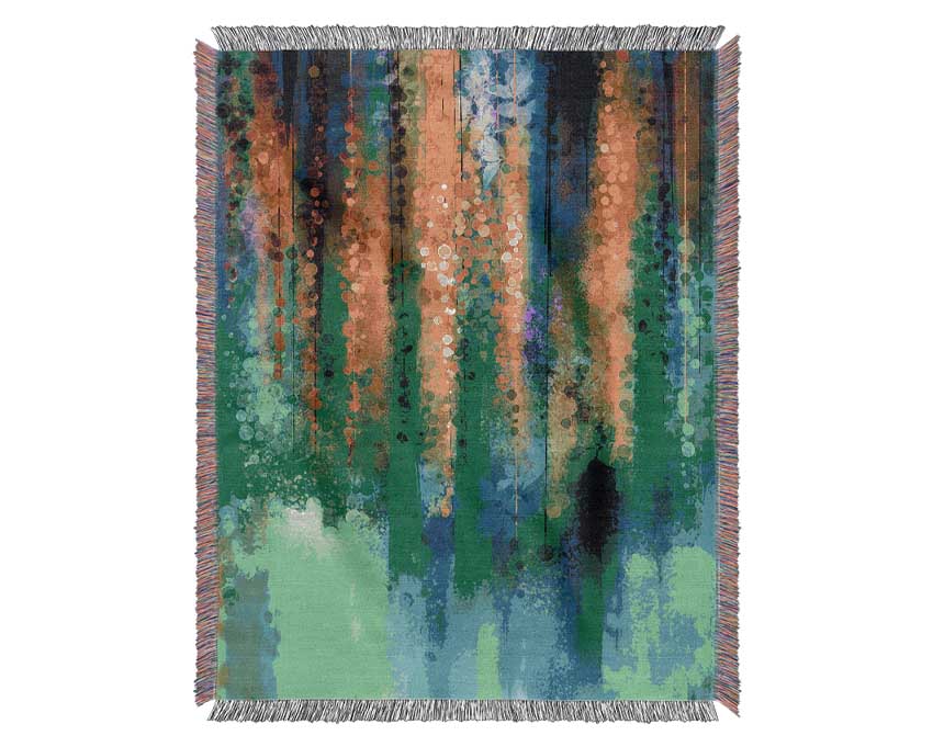 A luxurious Abstract Willow Tree throw blanket made from 100% cotton, featuring a classic design in a thermal weave for breathability and comfort.