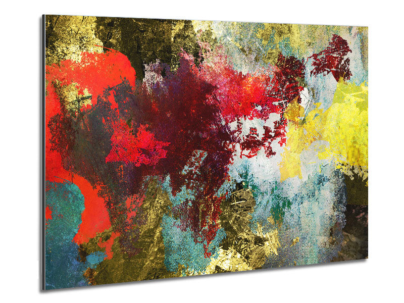 Abstract World grunge map printed on brushed aluminium dibond, showcasing a modern design with a textured finish.