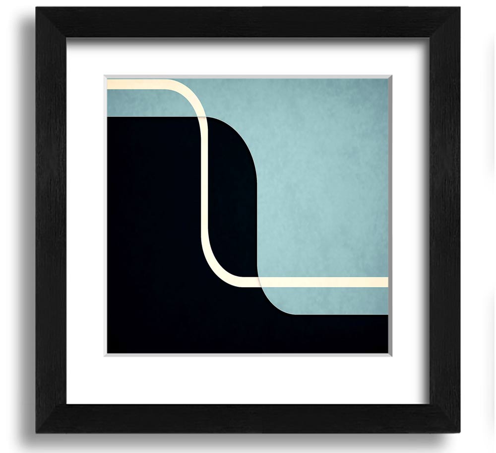 Abstract Yin Yang Square Framed Print with various frame colors, showcasing modern art and balance.