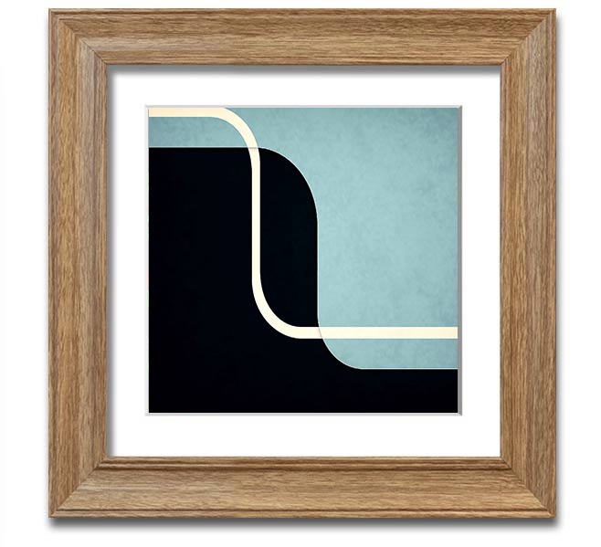 Abstract Yin Yang Square Framed Print with various frame colors, showcasing modern art and balance.