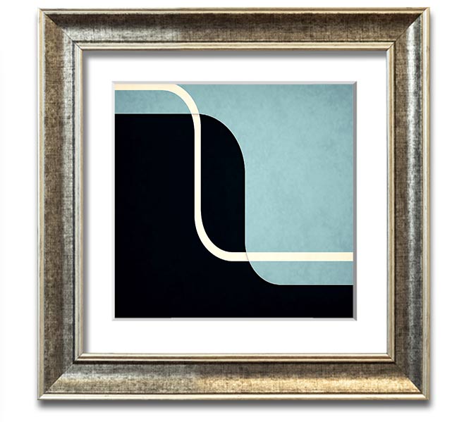 Abstract Yin Yang Square Framed Print with various frame colors, showcasing modern art and balance.