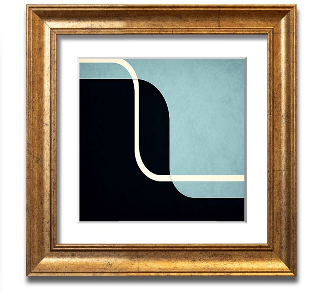 Abstract Yin Yang Square Framed Print with various frame colors, showcasing modern art and balance.