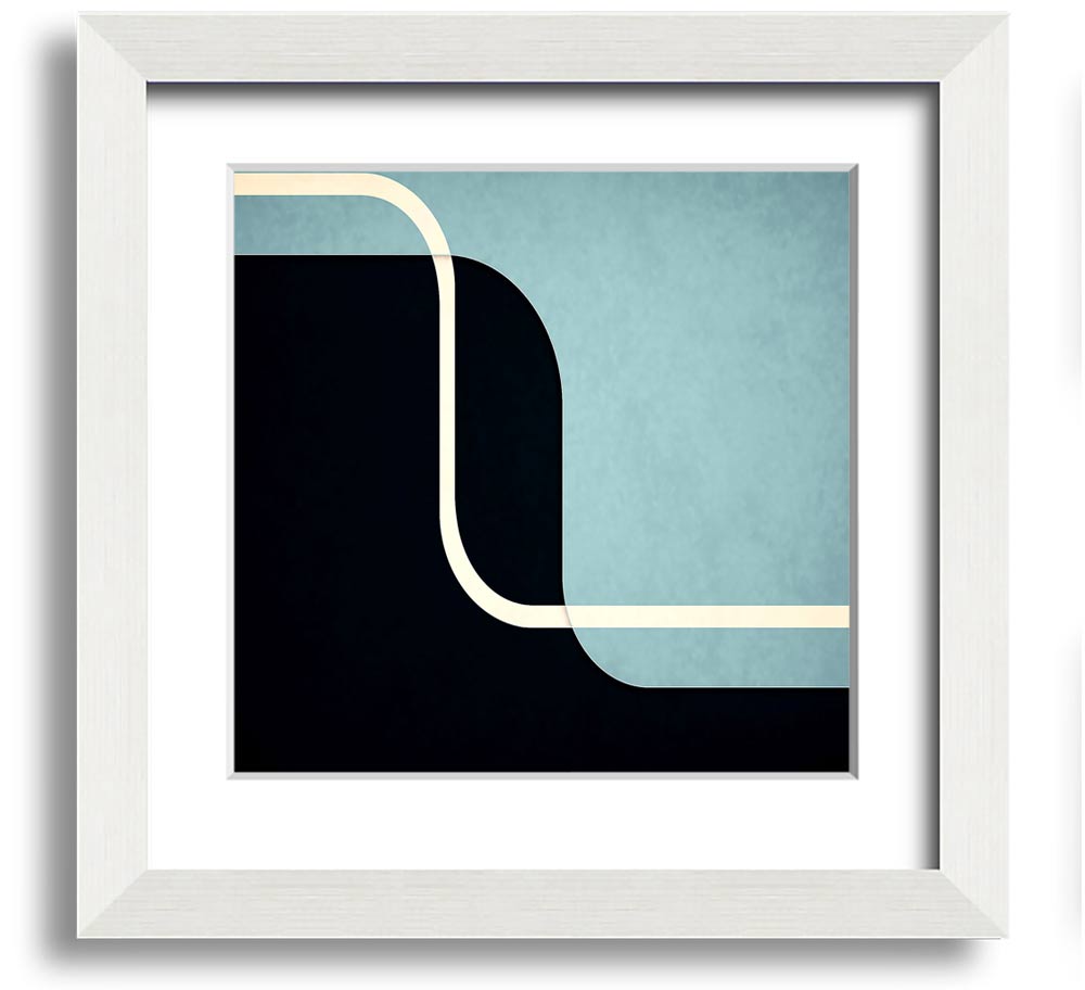 Abstract Yin Yang Square Framed Print with various frame colors, showcasing modern art and balance.