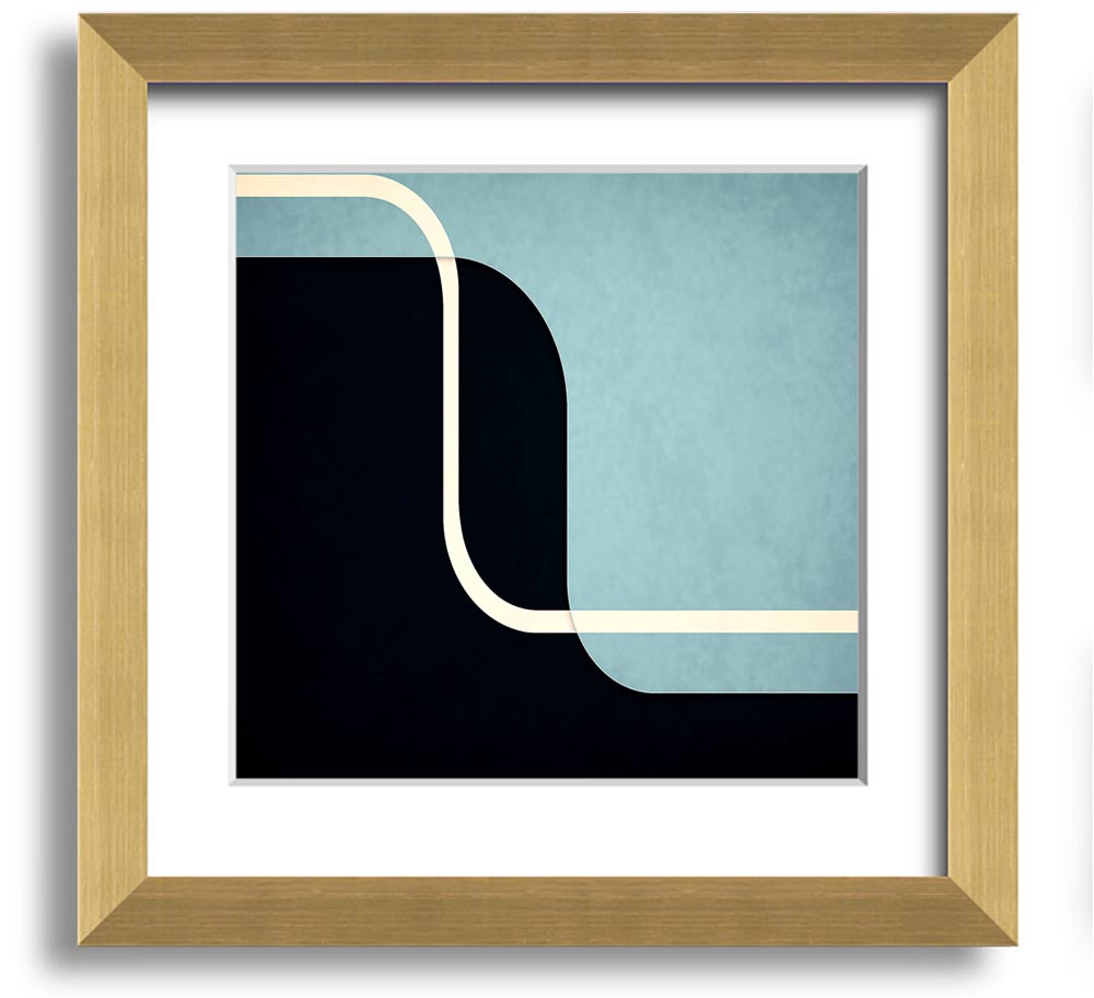 Abstract Yin Yang Square Framed Print with various frame colors, showcasing modern art and balance.