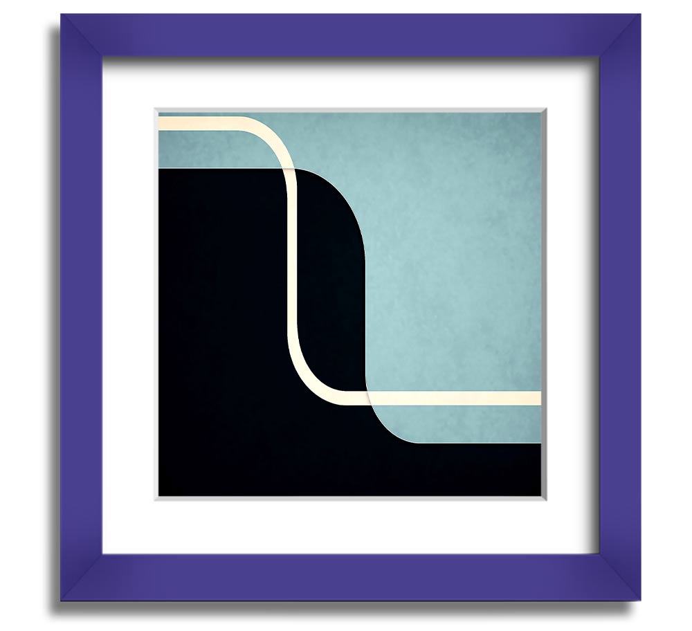 Abstract Yin Yang Square Framed Print with various frame colors, showcasing modern art and balance.