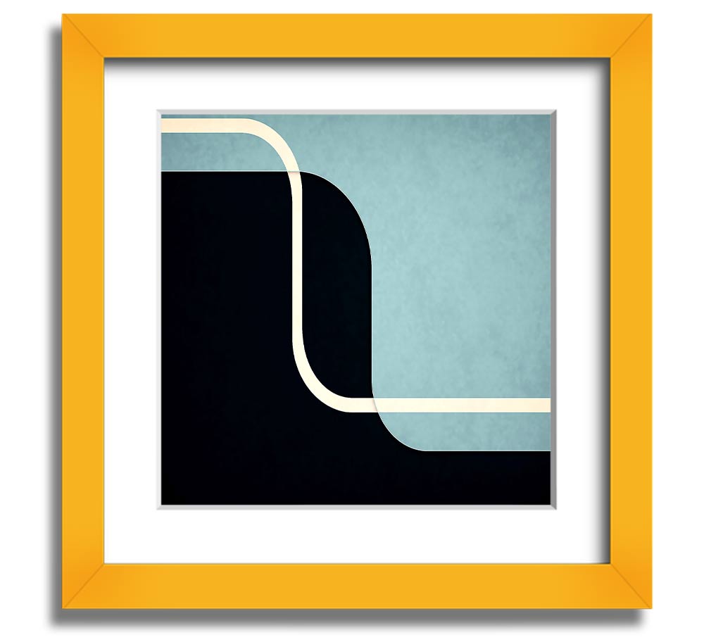 Abstract Yin Yang Square Framed Print with various frame colors, showcasing modern art and balance.