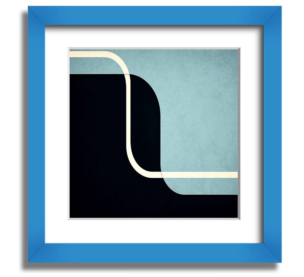 Abstract Yin Yang Square Framed Print with various frame colors, showcasing modern art and balance.