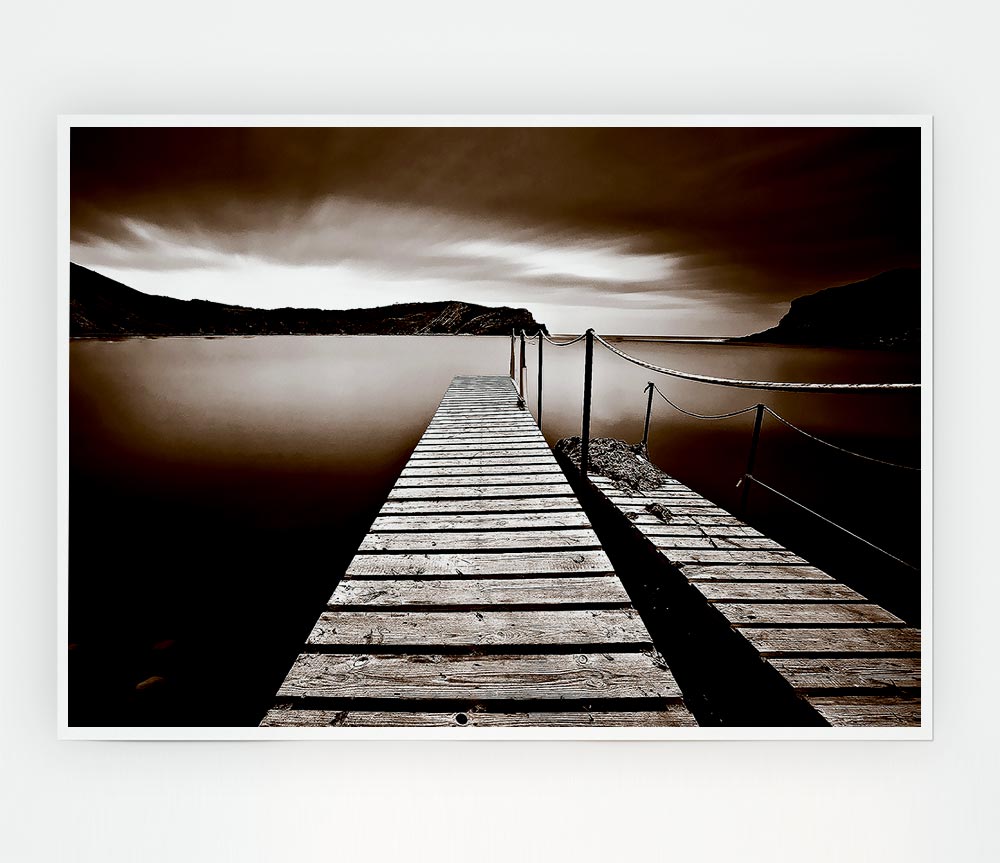 AbstractBrown Pier canvas poster showcasing a unique abstract design in warm brown tones, ready for display or framing.