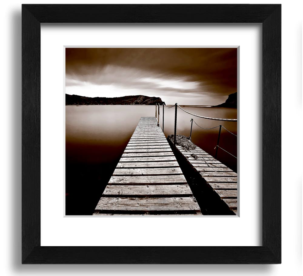 AbstractBrown Pier Square Framed Print showcasing an elegant abstract design in a stylish frame.