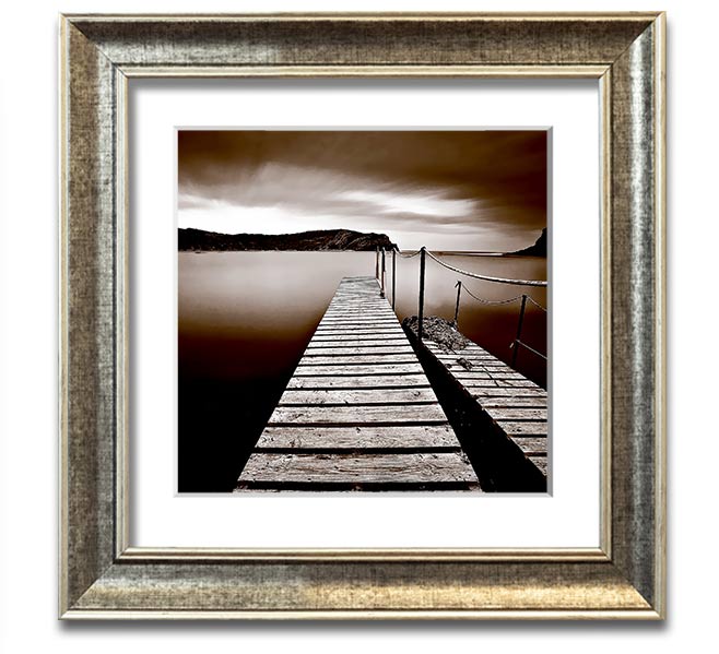 AbstractBrown Pier Square Framed Print showcasing an elegant abstract design in a stylish frame.