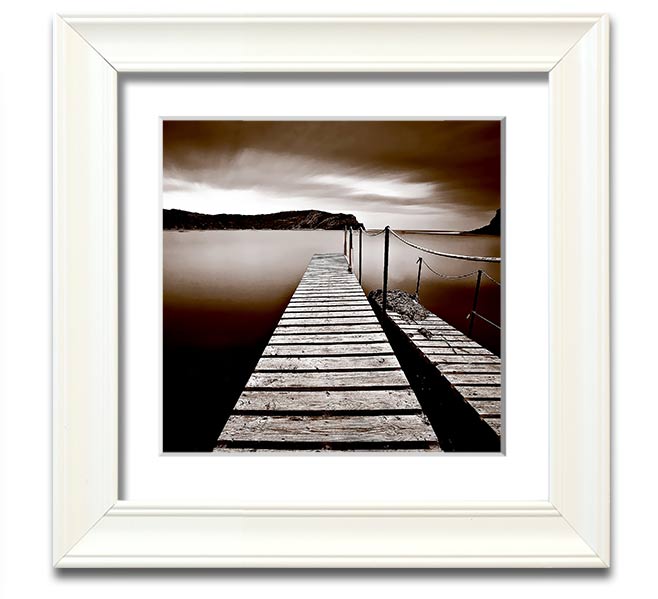 AbstractBrown Pier Square Framed Print showcasing an elegant abstract design in a stylish frame.