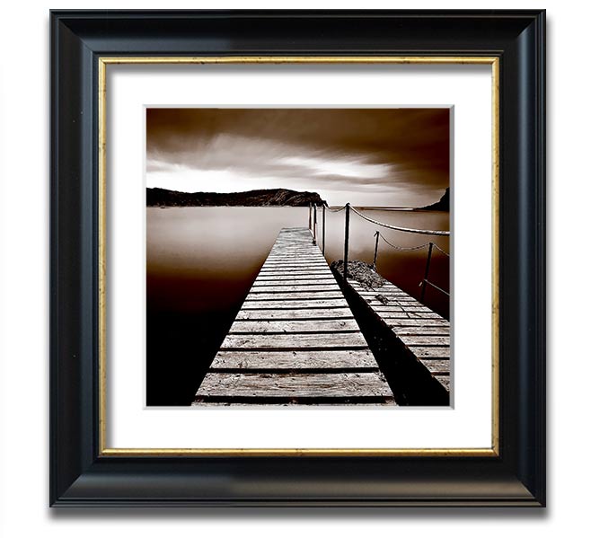 AbstractBrown Pier Square Framed Print showcasing an elegant abstract design in a stylish frame.