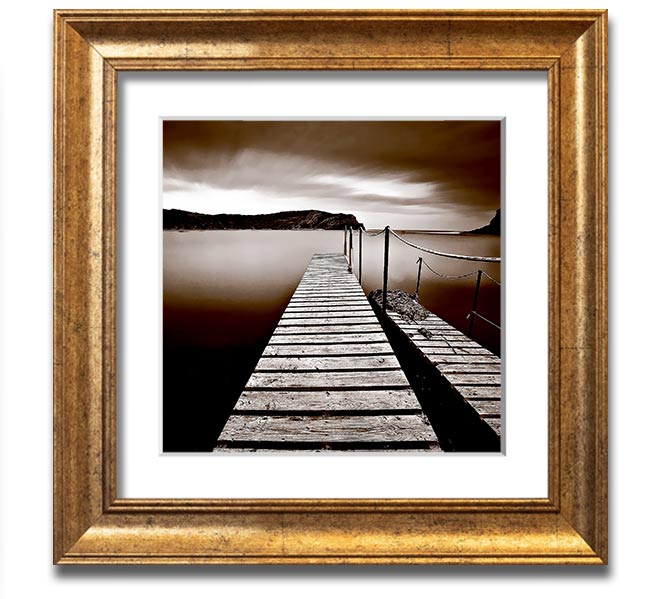 AbstractBrown Pier Square Framed Print showcasing an elegant abstract design in a stylish frame.