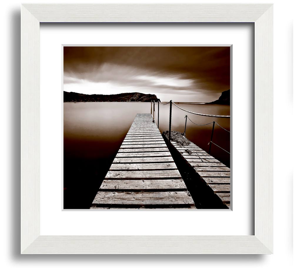 AbstractBrown Pier Square Framed Print showcasing an elegant abstract design in a stylish frame.