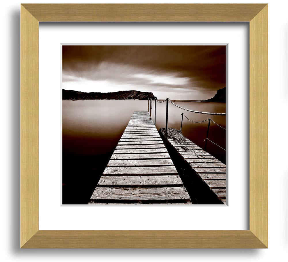 AbstractBrown Pier Square Framed Print showcasing an elegant abstract design in a stylish frame.