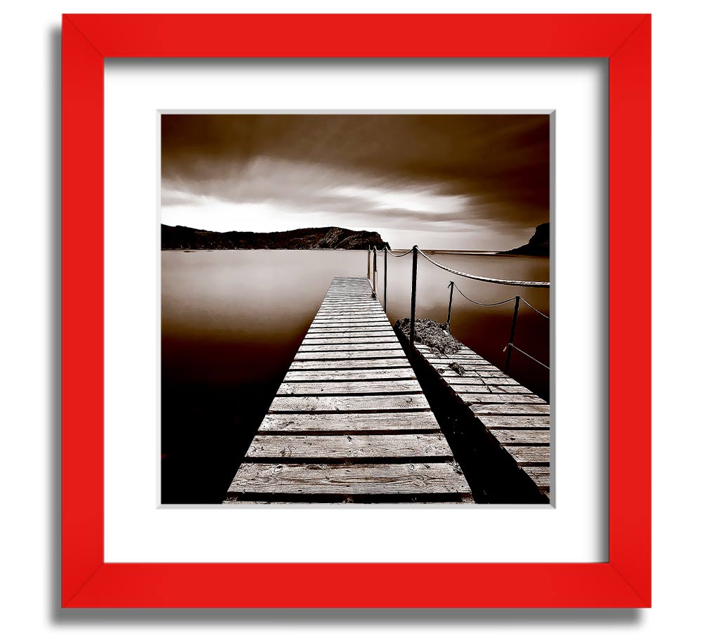 AbstractBrown Pier Square Framed Print showcasing an elegant abstract design in a stylish frame.