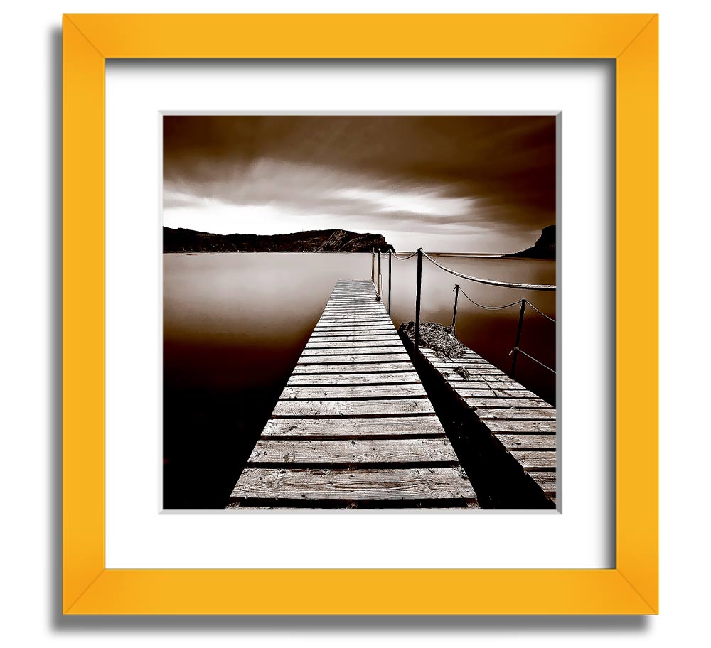 AbstractBrown Pier Square Framed Print showcasing an elegant abstract design in a stylish frame.