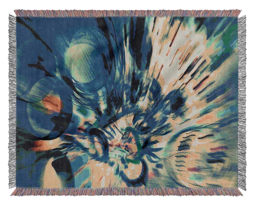 Luxurious 100% cotton Abstraction throw blanket in a stylish thermal weave, perfect for enhancing home decor.