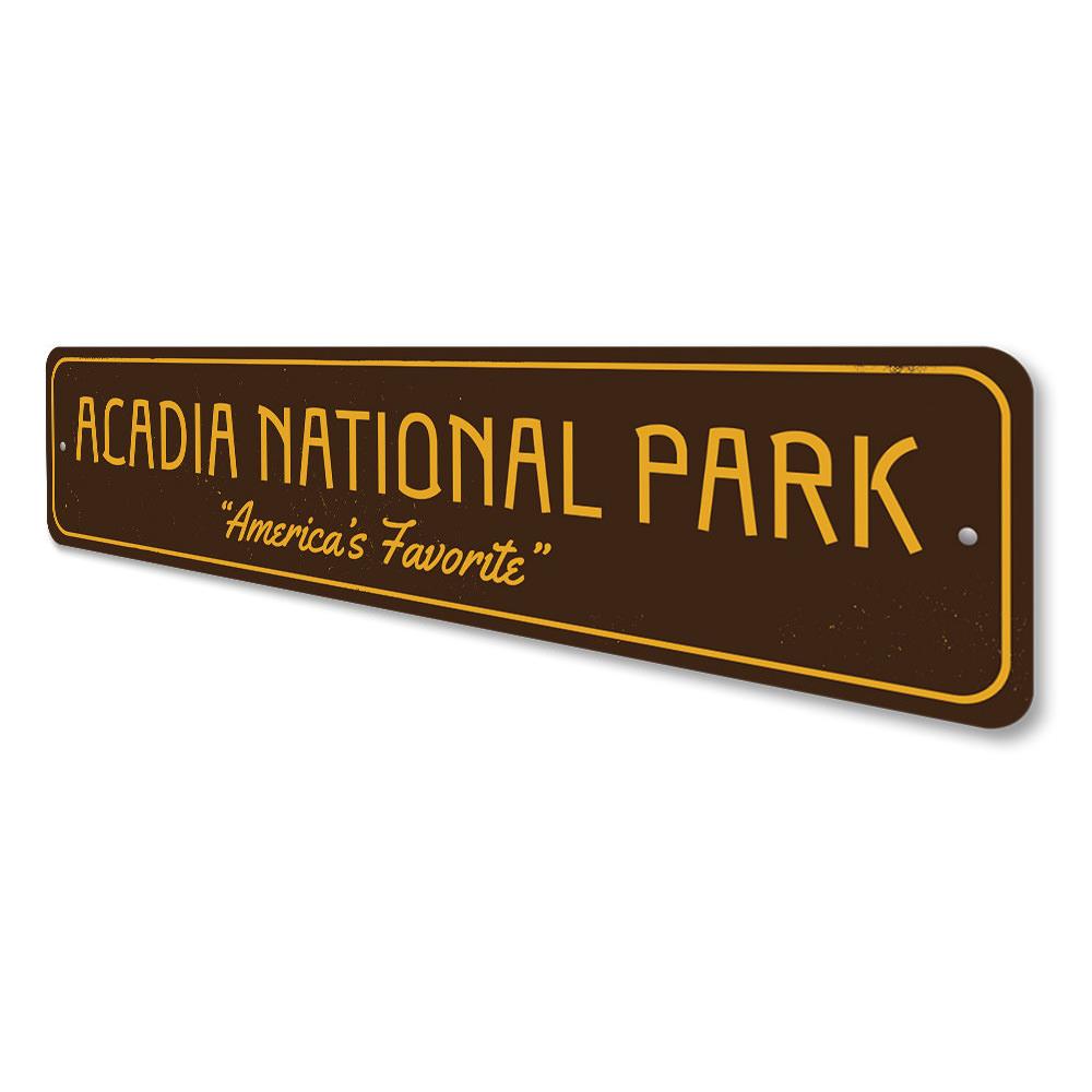 Acadia National Park Sign made of high-quality aluminum, featuring vibrant colors and detailed design, perfect for home decor.