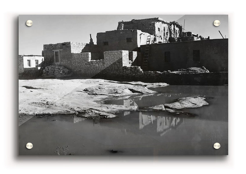 Acrylic print of Acoma Pueblo 3 by Ansel Adams, showcasing vibrant colors and stunning landscape details.