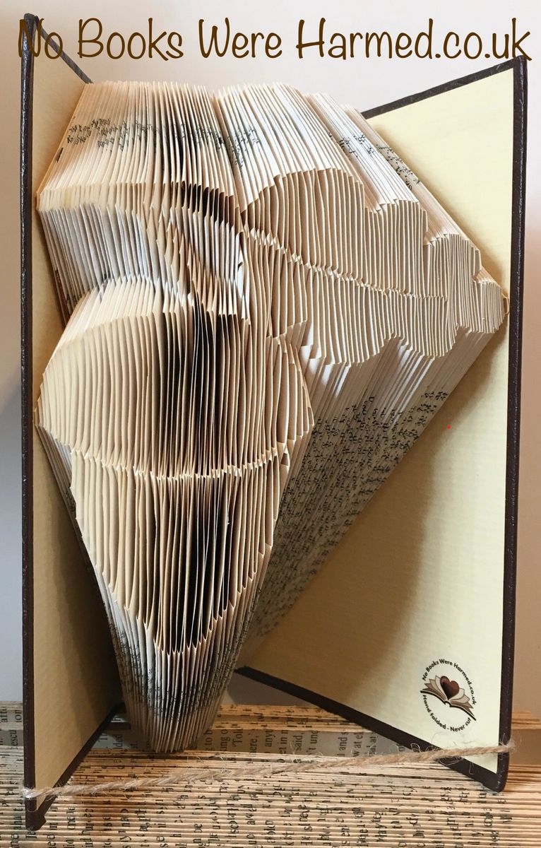 Handcrafted Acorn & Leaf art made from vintage book pages, showcasing intricate folds and unique design.