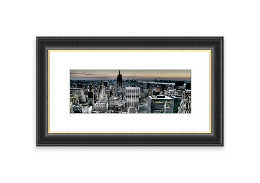 Across New York Cornwall framed print showcasing vibrant cityscape, handmade with multiple frame color options.