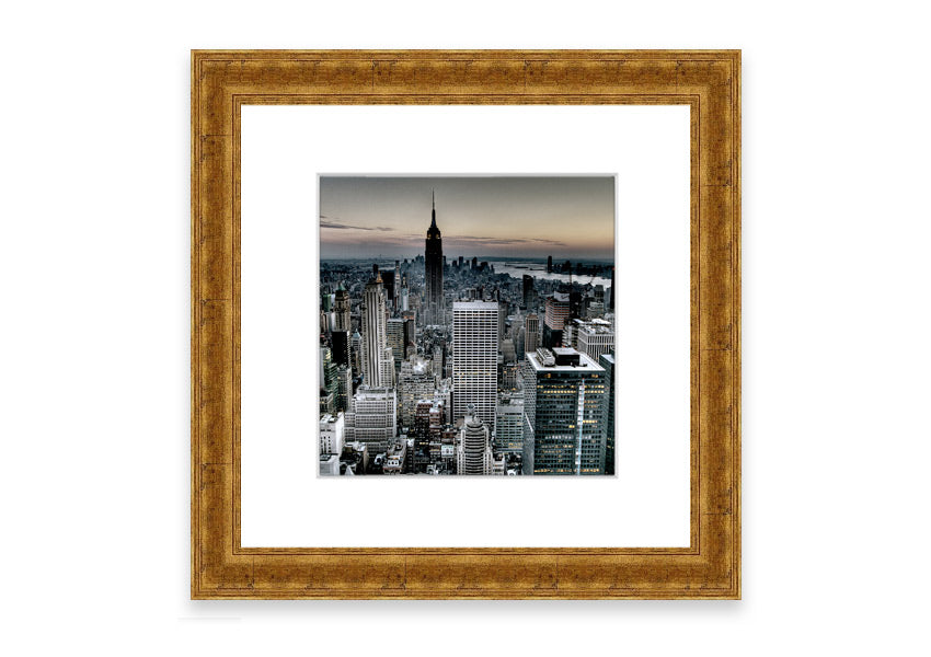 Across New York Cornwall framed print showcasing vibrant cityscape, handmade with multiple frame color options.