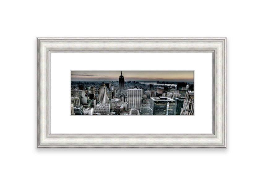 Across New York Cornwall framed print showcasing vibrant cityscape, handmade with multiple frame color options.