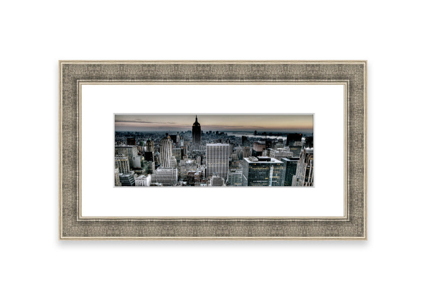 Across New York Cornwall framed print showcasing vibrant cityscape, handmade with multiple frame color options.