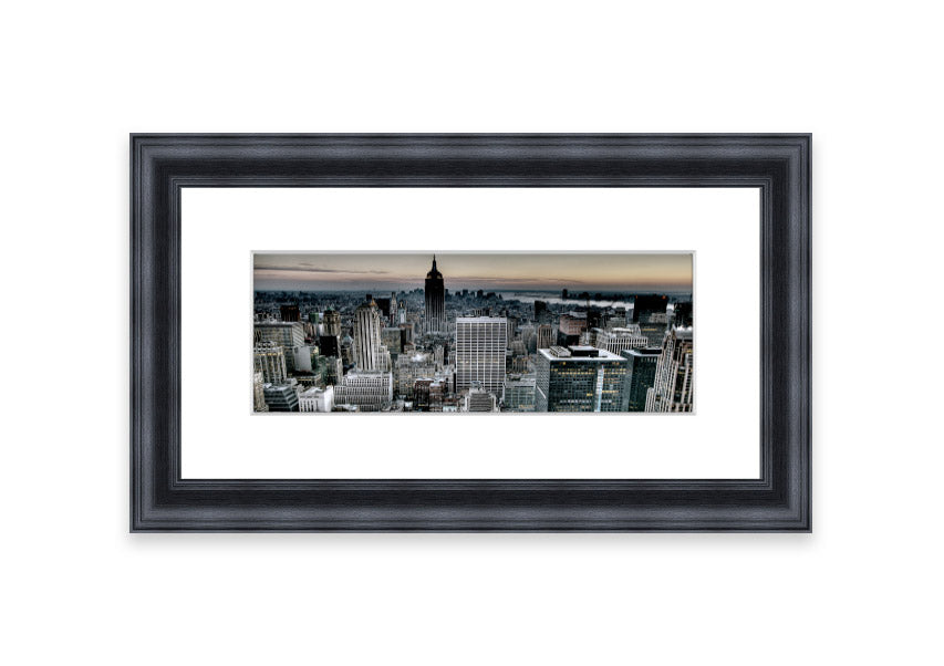 Across New York Cornwall framed print showcasing vibrant cityscape, handmade with multiple frame color options.