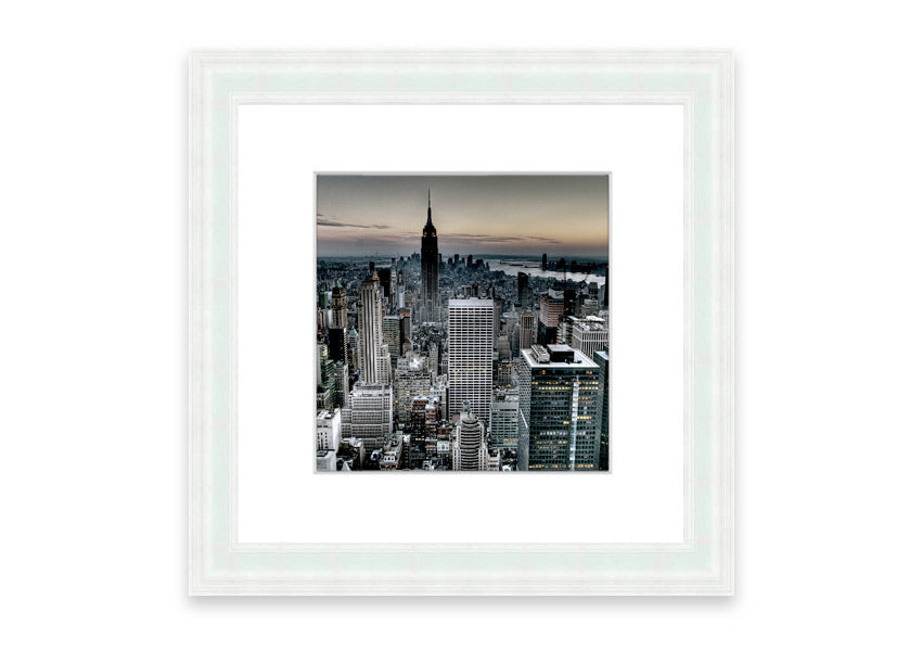 Across New York Cornwall framed print showcasing vibrant cityscape, handmade with multiple frame color options.