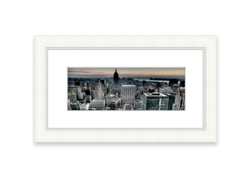 Across New York Cornwall framed print showcasing vibrant cityscape, handmade with multiple frame color options.