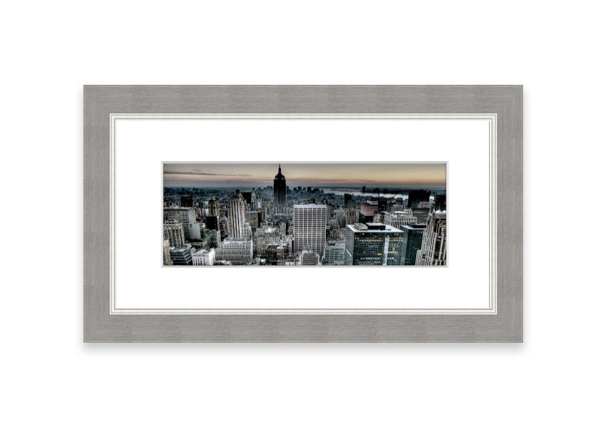 Across New York Cornwall framed print showcasing vibrant cityscape, handmade with multiple frame color options.