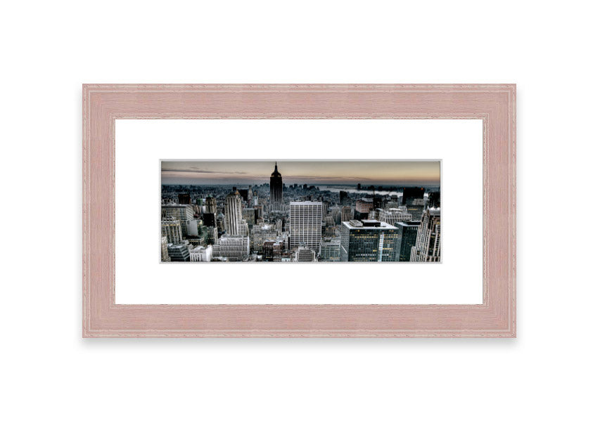 Across New York Cornwall framed print showcasing vibrant cityscape, handmade with multiple frame color options.