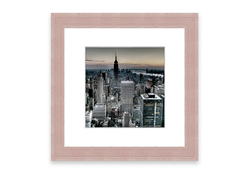 Across New York Cornwall framed print showcasing vibrant cityscape, handmade with multiple frame color options.