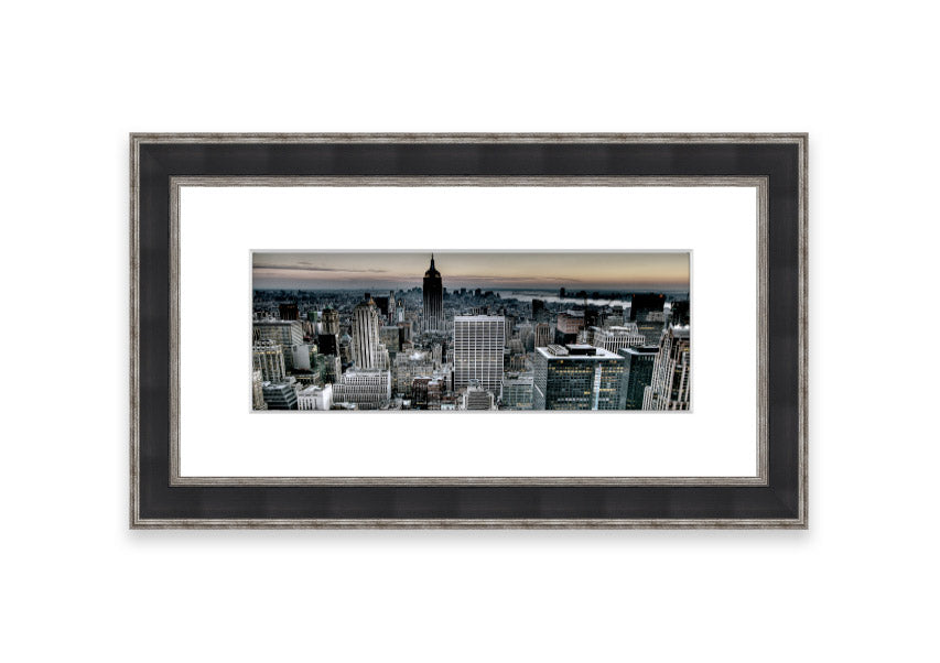 Across New York Cornwall framed print showcasing vibrant cityscape, handmade with multiple frame color options.