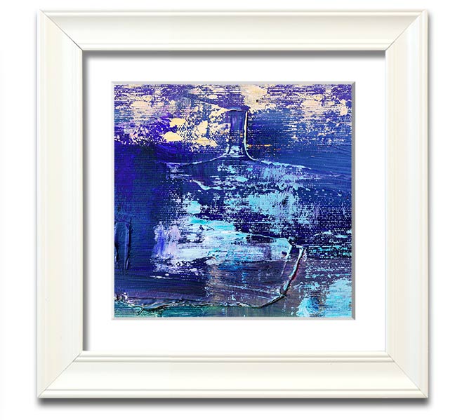 Acrylic Art Paint Textures Square Framed Print showcasing vibrant colors and intricate textures, ready to hang.