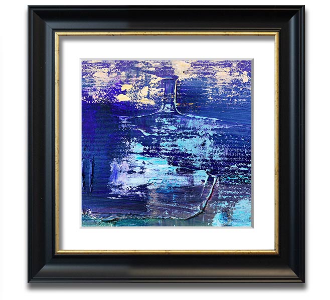 Acrylic Art Paint Textures Square Framed Print showcasing vibrant colors and intricate textures, ready to hang.