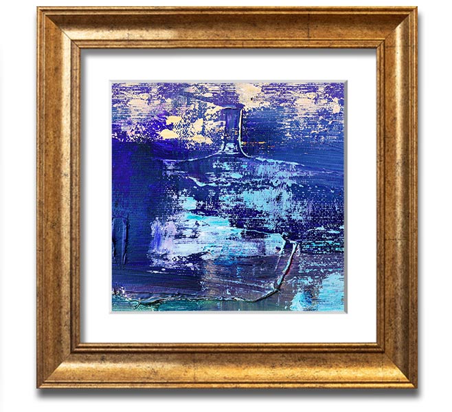 Acrylic Art Paint Textures Square Framed Print showcasing vibrant colors and intricate textures, ready to hang.