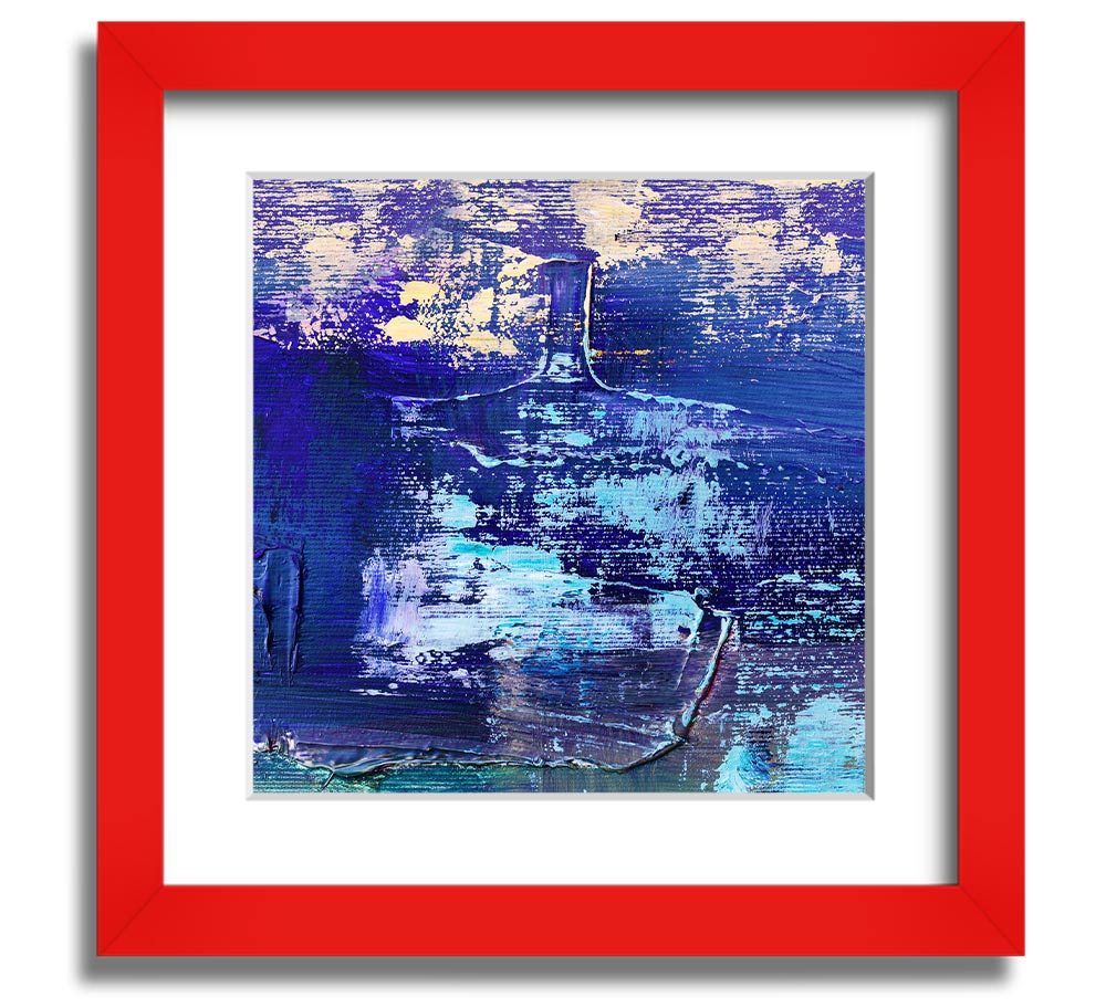 Acrylic Art Paint Textures Square Framed Print showcasing vibrant colors and intricate textures, ready to hang.