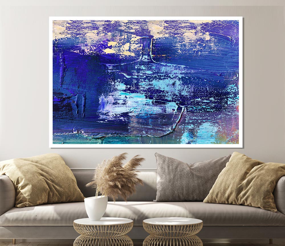 A vibrant Acrylic Art Paint Textures poster printed on high-quality canvas, showcasing colorful and dynamic paint textures.