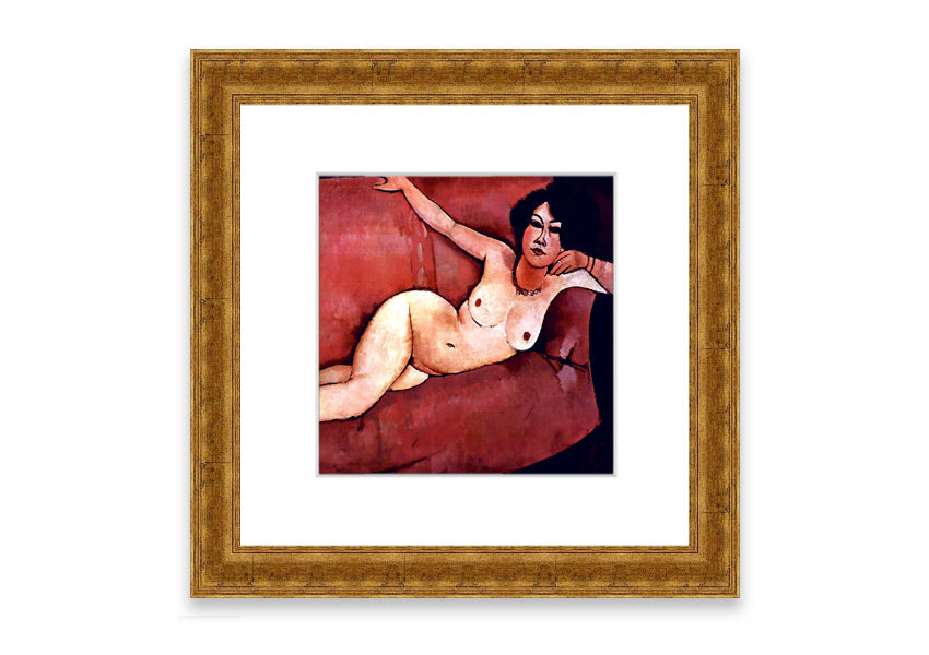 Framed print of 'Act On A Sofa' by Modigliani, showcasing elegant artwork with a stylish frame.