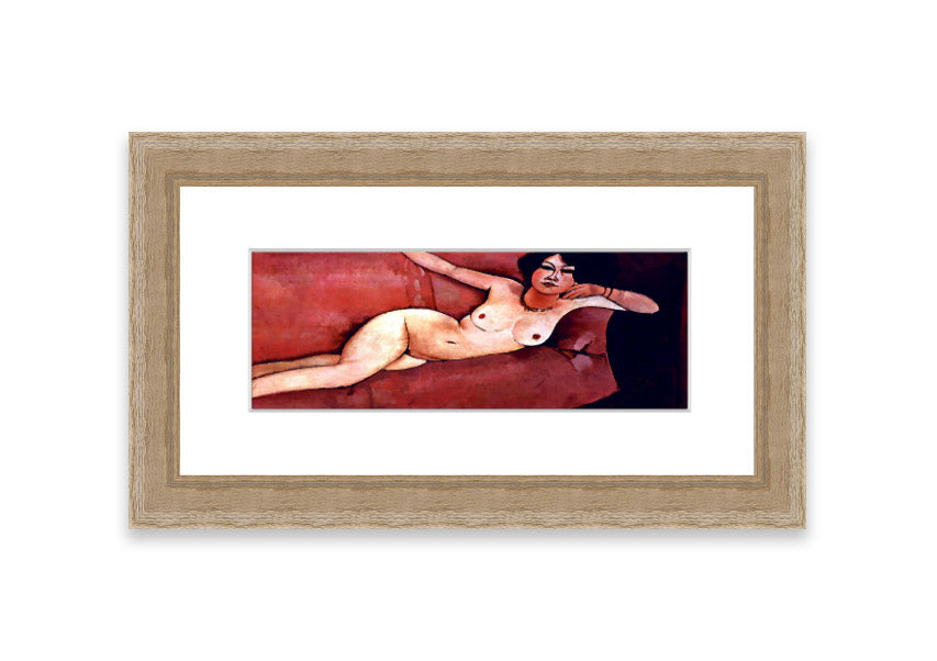 Framed print of 'Act On A Sofa' by Modigliani, showcasing elegant artwork with a stylish frame.