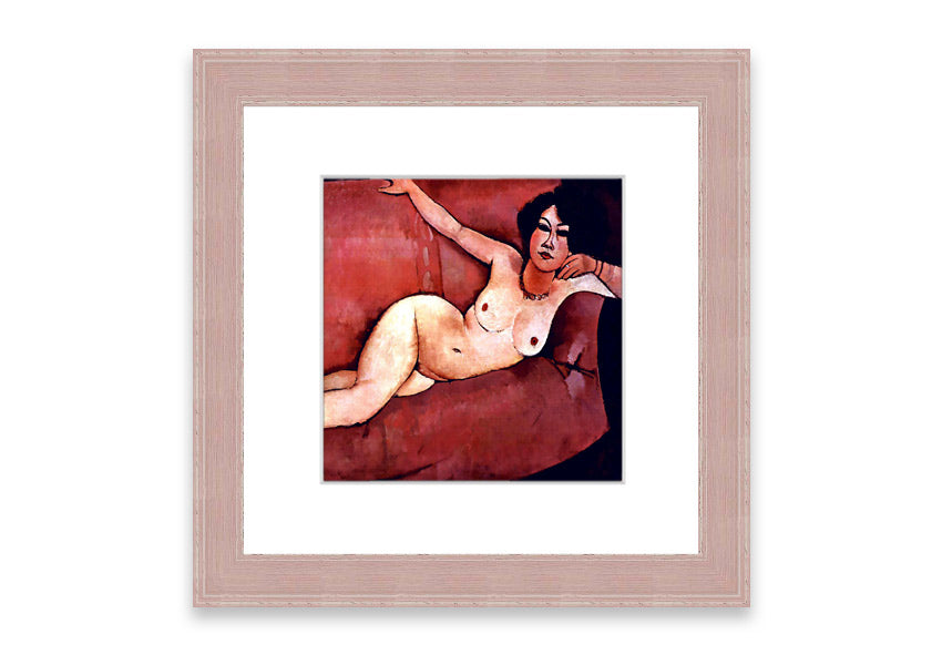 Framed print of 'Act On A Sofa' by Modigliani, showcasing elegant artwork with a stylish frame.