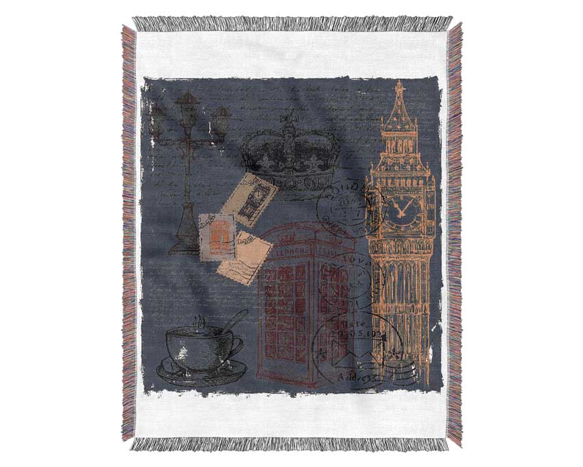 Luxurious Add London To Your throw blanket made from 100% cotton with a thermal weave, perfect for enhancing home decor.