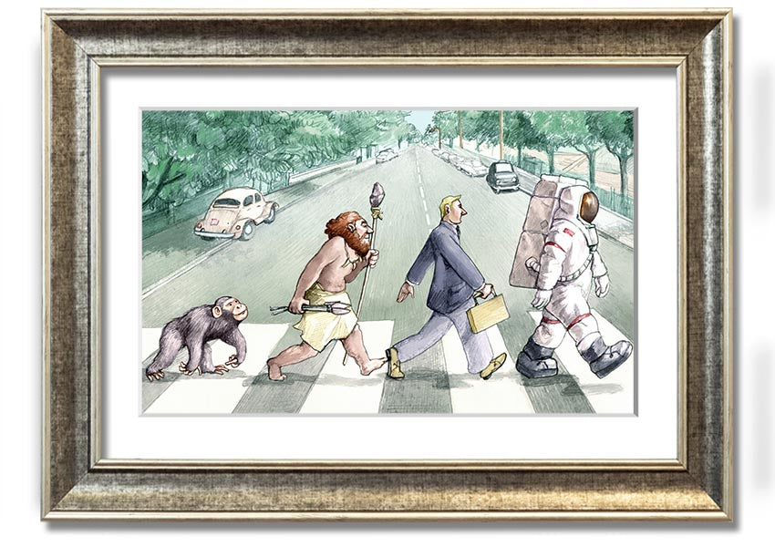 Framed print titled 'Advancement Of Civilisation', showcasing intricate artwork, available in various frame colours.