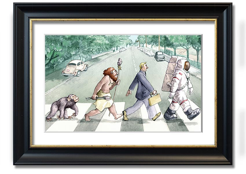 Framed print titled 'Advancement Of Civilisation', showcasing intricate artwork, available in various frame colours.